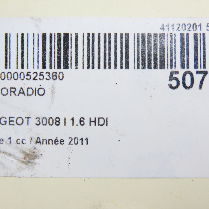 Autoradio occasion PEUGEOT 3008 I Phase 1 04-2009->12-2013 1.6 HDI 112ch 1616962480 7
