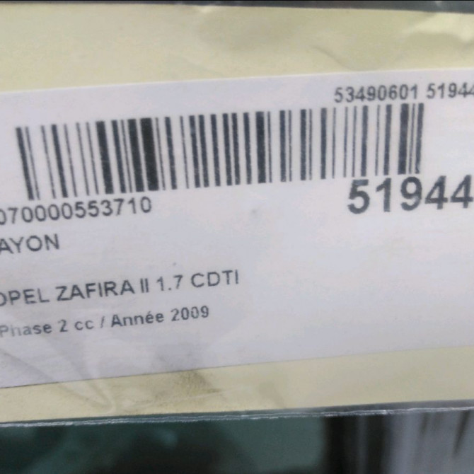 Hayon occasion OPEL ZAFIRA II Phase 2 01-2008->12-2014 1.7 CDTI 125ch 93190012 6