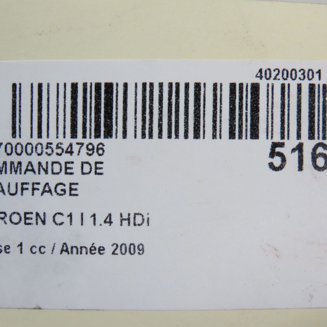 Commande de chauffage occasion CITROEN C1 I Phase 1 06-2005->11-2008 1.4 HDi 6452P6 5