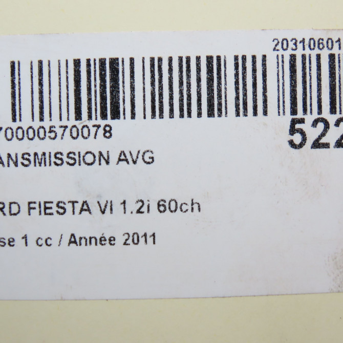 Transmission avant gauche occasion FORD FIESTA VI Phase 1 10-2008->11-2012 1.2i 60ch Ambiente 2002895 7