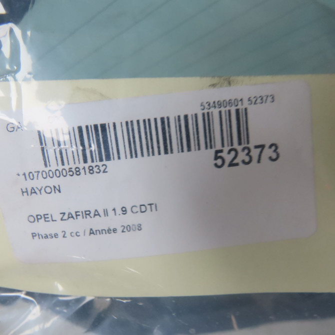 Hayon occasion OPEL ZAFIRA II Phase 2 01-2008->12-2014 1.9 CDTI 120ch 93190012 7