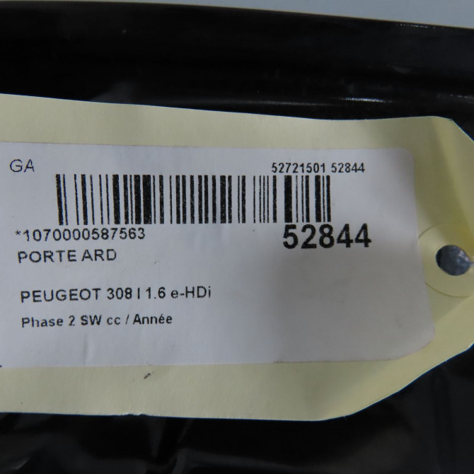 Porte arrière droite occasion PEUGEOT 308 I Phase 1 04-1995->04-1999 1.6 e-HDi 112ch 9008X1 6
