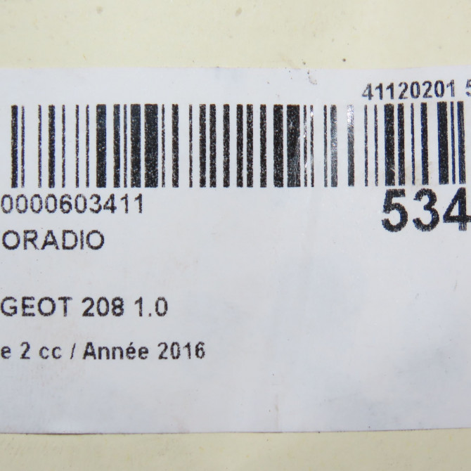 Autoradio occasion PEUGEOT 208 Phase 2 04-2015->... 1.0 PURETECH 68ch 16087575ZD 7