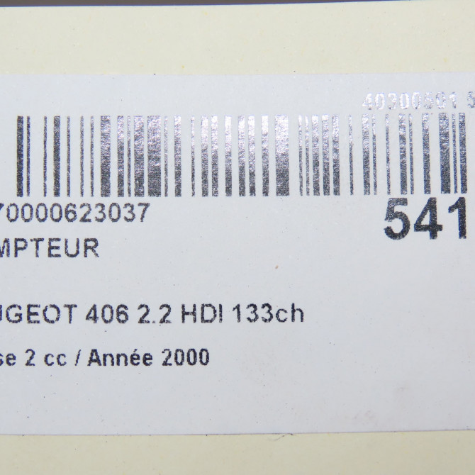 Compteur occasion PEUGEOT 406 Phase 2 04-1999->04-2004 2.2 HDI 133ch 6104X0 7