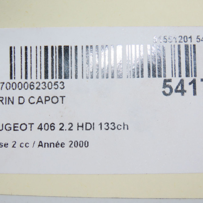 Verin d capot occasion PEUGEOT 406 Phase 2 04-1999->04-2004 2.2 HDI 133ch 792510 3