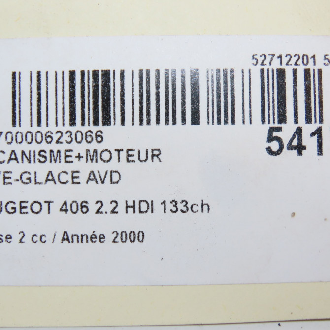 Mecanisme + moteur lève-glace avant droit occasion PEUGEOT 406 Phase 2 04-1999->04-2004 2.2 HDI 133ch 9222K5 7