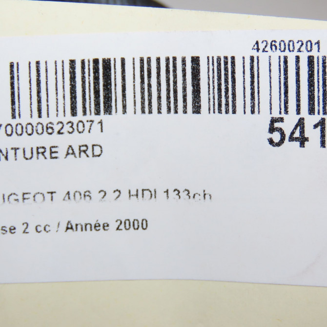 Ceinture arrière droite occasion PEUGEOT 406 Phase 2 04-1999->04-2004 2.2 HDI 133ch 8973S3 5