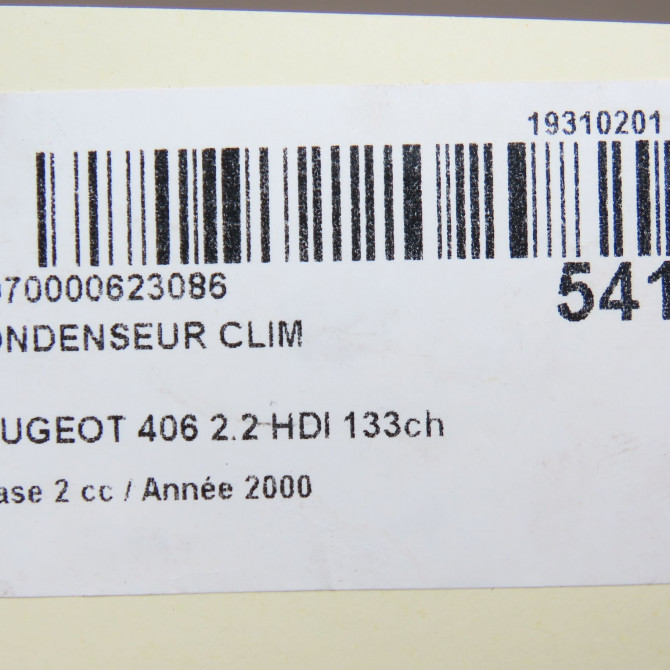 Condenseur clim occasion PEUGEOT 406 Phase 2 04-1999->04-2004 2.2 HDI 133ch 6455CQ 4