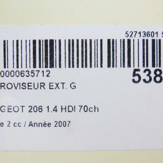 Retroviseur exterieur gauche occasion PEUGEOT 206 Phase 2 02-2003->02-2009 1.4 HDI 70ch 8154JA 6