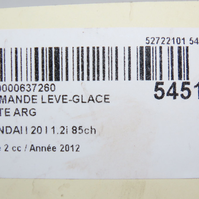 Commande leve-glace porte arrière gauche occasion HYUNDAI I 20 I phase 2 06-2012->03-2015 1.2i 85ch 935801J002 4