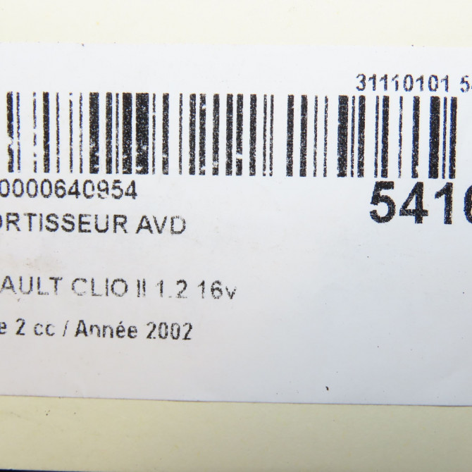 Amortisseur avant droit occasion RENAULT CLIO II Phase 2 06-2001->07-2006 1.2 16v 7