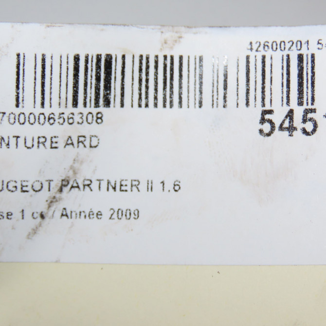 Ceinture arrière droite occasion PEUGEOT PARTNER II Phase 1 05-2008->03-2012 1.6 HDI 90ch 8975QT 6