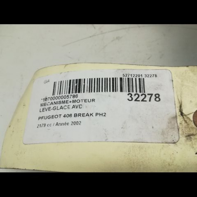 Mecanisme + moteur lève-glace avant droit occasion PEUGEOT 406 Phase 2 04-1999->04-2004 9222K5 4