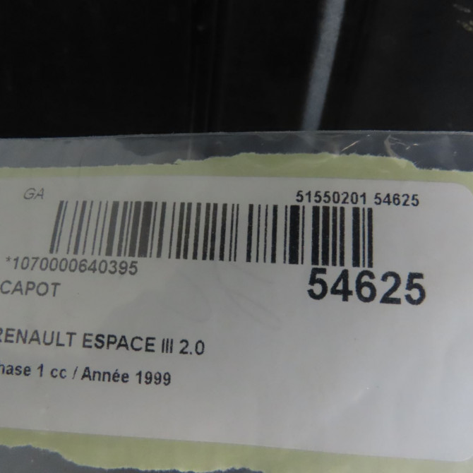 Capot occasion RENAULT ESPACE III Phase 1 12-1996->09-2002 2.0 6025309177 7