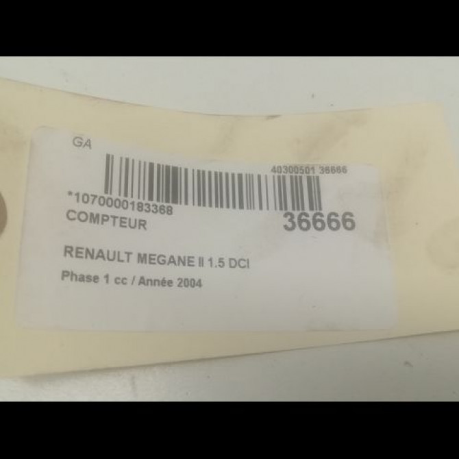 Compteur occasion RENAULT MEGANE II Phase 1 09-2003->12-2005 1.5 DCI 80ch 8200462283 3