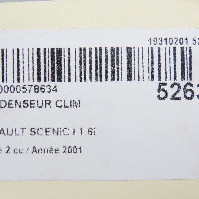 Condenseur clim occasion RENAULT SCENIC I Phase 2 08-1999->06-2003 1.6i 107ch 7700434383 5