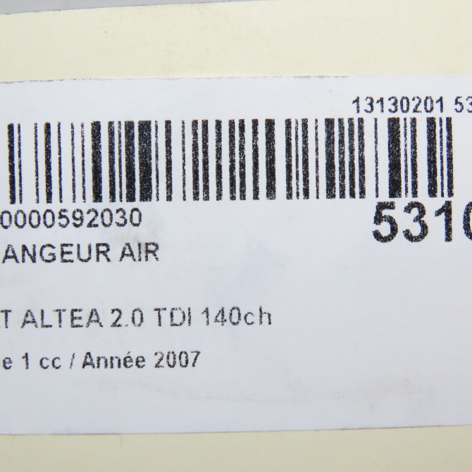 Echangeur air occasion SEAT ALTEA Phase 1 04-2004->05-2009 2.0 TDI 140ch 1K0145803CD 5