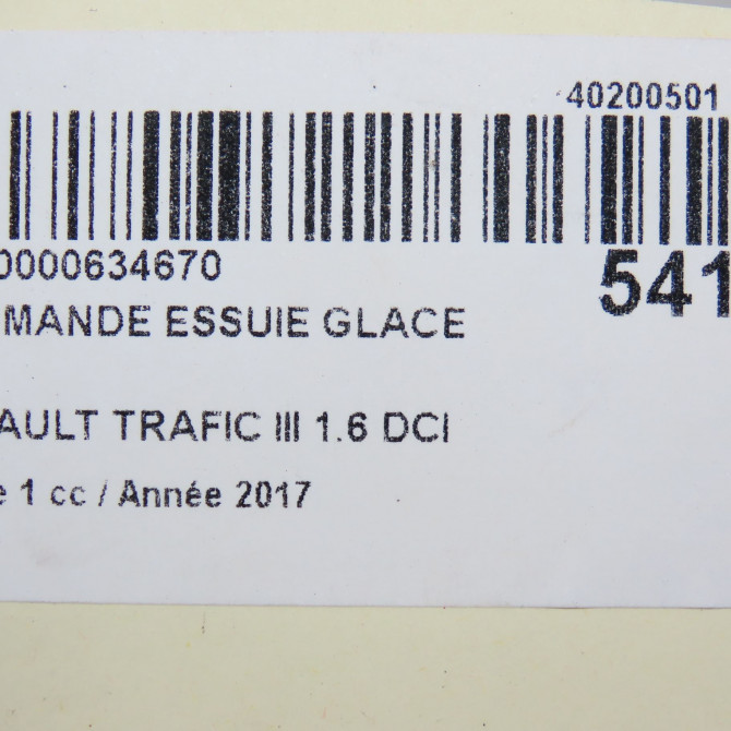 Commande essuie glace occasion RENAULT TRAFIC III Phase 1 06-2014->... 1.6 DCI 120ch 252607202R 6