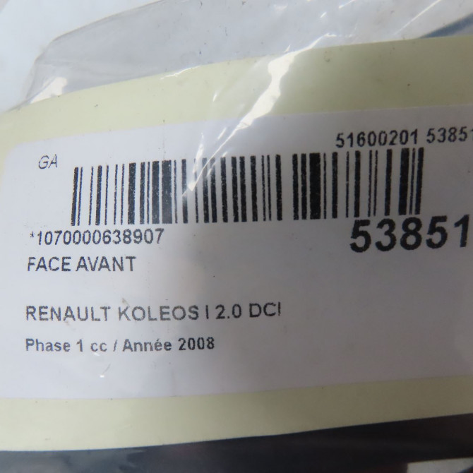 Face avant occasion RENAULT KOLEOS I Phase 1 06-2008->12-2011 2.0 DCI 150ch 62520JY00A 4