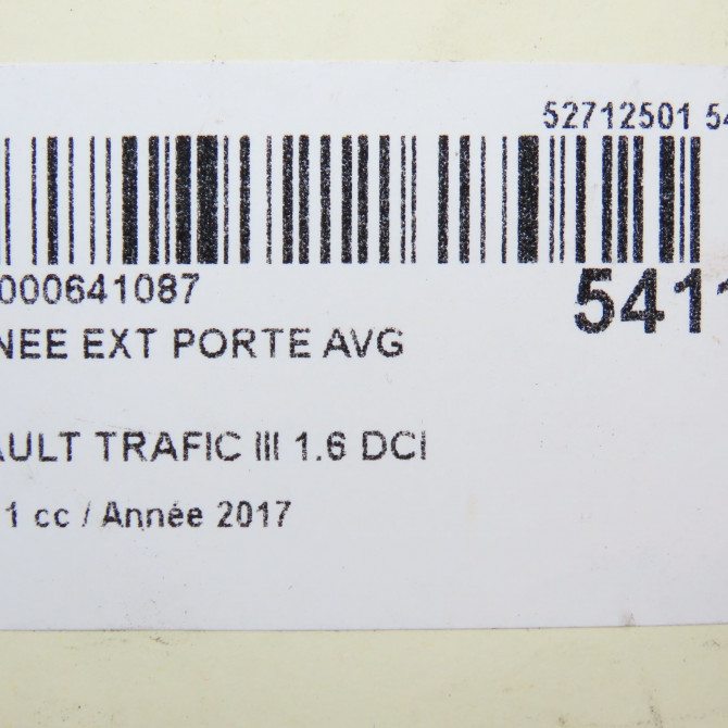 Poignee ext porte avg occasion RENAULT TRAFIC III Phase 1 06-2014->... 1.6 DCI 120ch 806079436R 4