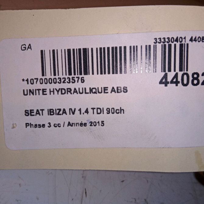 Unité hydraulique ABS occasion SEAT IBIZA IV Phase 3 09-2015->... 1.4 TDI 90ch 6C0614517RBEF 5