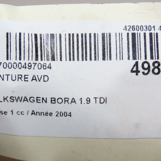 Ceinture avant droite occasion VOLKSWAGEN BORA Phase 1 10-1998->12-2005 1.9 TDI 100ch 1J4857706AAHCP 6