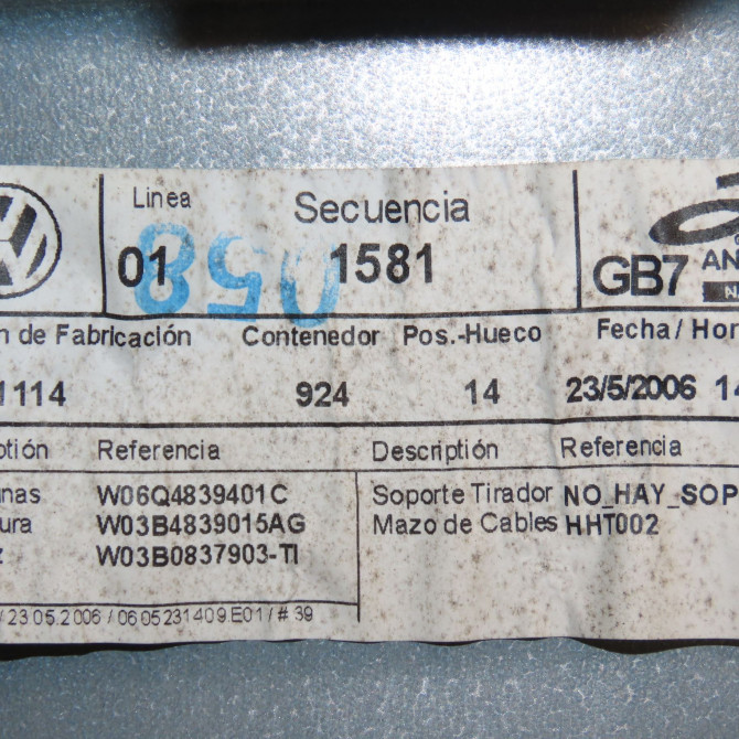 Mecanisme leve-glace arrière gauche occasion VOLKSWAGEN POLO IV Phase 2 05-2005->09-2009 1.4 TDI 70ch 6Q4839461D 3