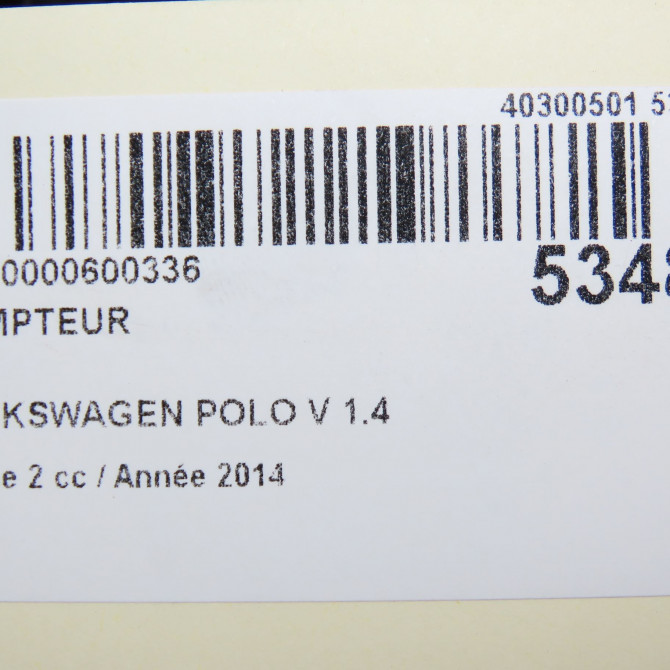 Compteur occasion VOLKSWAGEN POLO V Phase 2 02-2014->... 1.4 TDI 90ch 6C0920741A 6