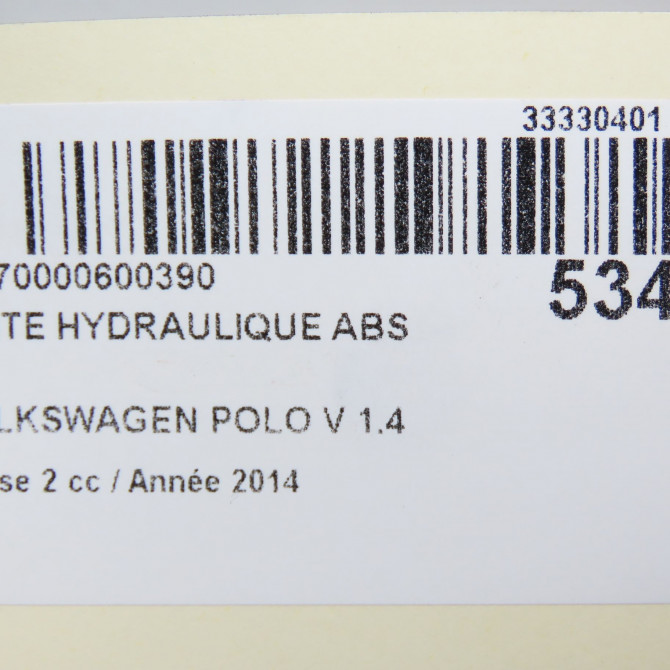 Unité hydraulique ABS occasion VOLKSWAGEN POLO V Phase 2 02-2014->... 1.4 TDI 90ch 6C0614517RBEF 6