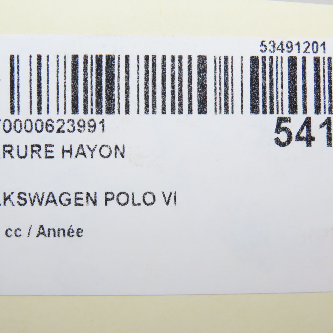 Serrure hayon occasion VOLKSWAGEN POLO VI 2G6827505B9B9 5