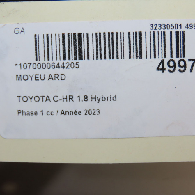 Moyeu ard occasion 4