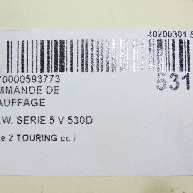 Commande de chauffage occasion B.M.W. SERIE 5 V Phase 1 04-1995->04-1999 530D 64119248705 8
