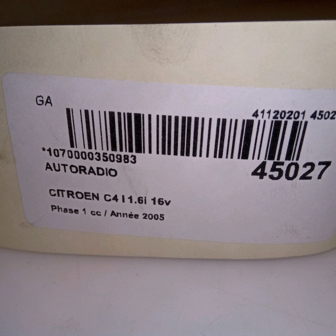 Autoradio occasion CITROEN C4 I Phase 1 11-2004->07-2008 1.6i 16v 6579NZ 5