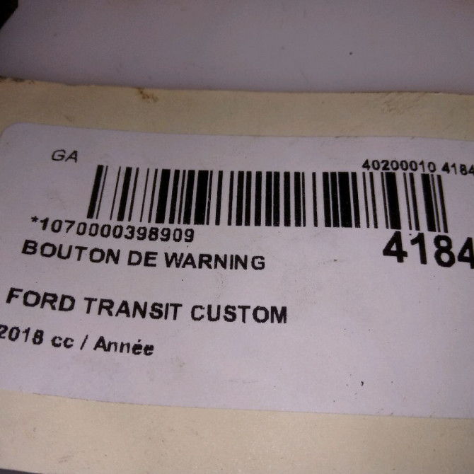 Bouton de warning occasion FORD TRANSIT CUSTOM Phase 2 01-2018->... 2138214 5