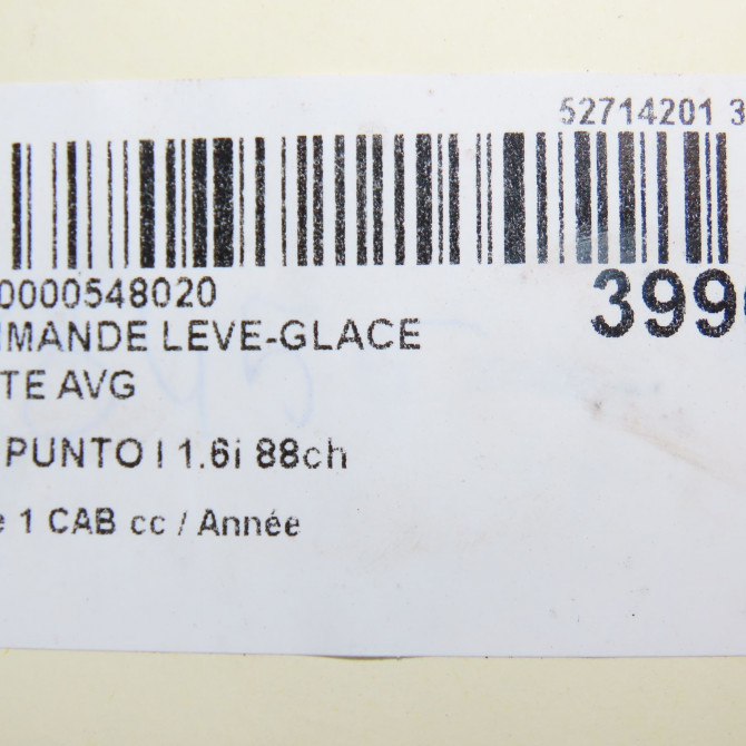 Commande lève-glace porte avant gauche occasion FIAT PUNTO I Phase 1 04-1995->04-1999 1.6i 88ch 720653060 5