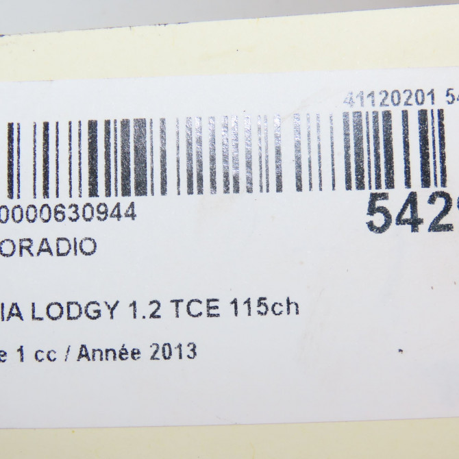 Autoradio occasion DACIA LODGY Phase 1 01-2012->... 1.2 TCE 115ch 281154730R 6
