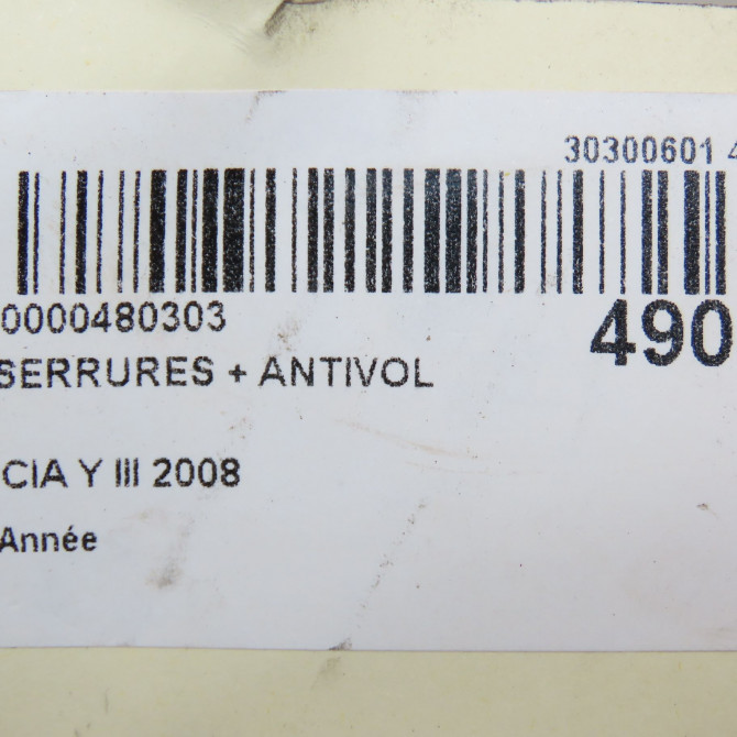 Kit serrures + antivol occasion LANCIA Y III 6