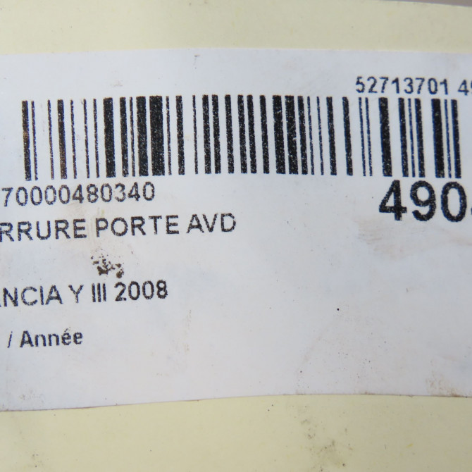 Serrure porte avd occasion LANCIA Y III 51826303 5