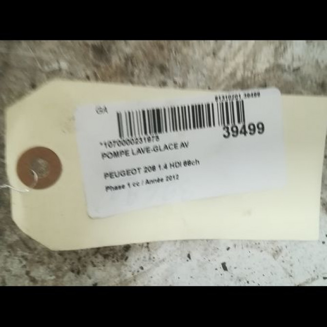 Pompe lave-glace avant occasion PEUGEOT 208 208 Phase 1 2012-03-01->2015-09-30 1.4 HDI 68ch 643475 2
