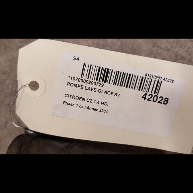 Pompe lave-glace avant occasion CITROEN C2 Phase 1 09-2003->10-2008 1.4 HDi 643475 3