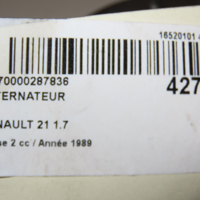 Alternateur occasion RENAULT 21 Phase 2 07-1989->09-1994 1.7 7701499459 8