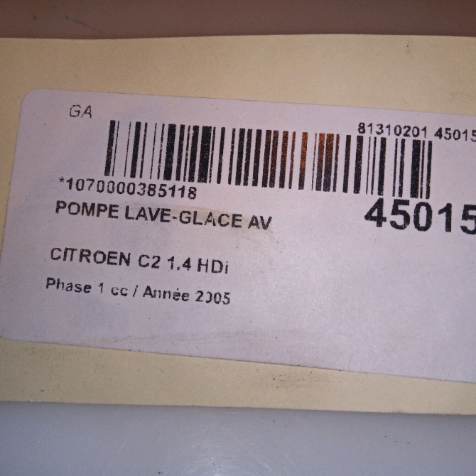Pompe lave-glace avant occasion CITROEN C2 Phase 1 09-2003->10-2008 1.4 HDi 643475 4