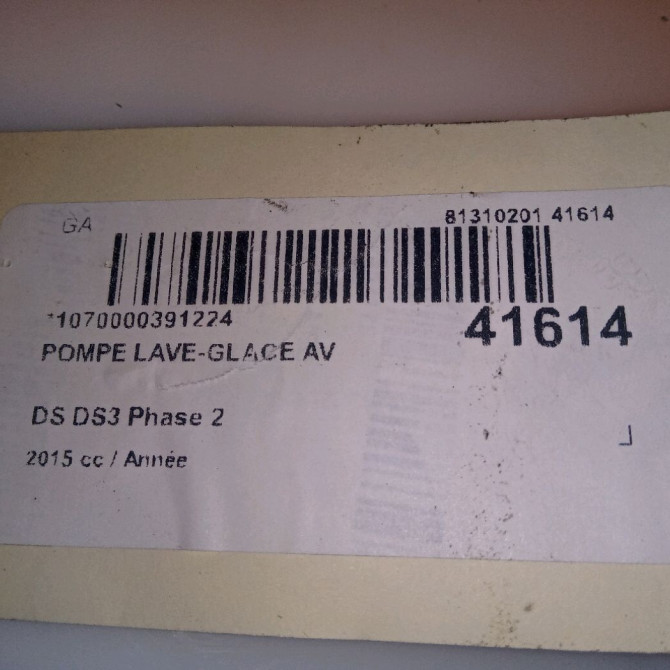 Pompe lave-glace avant occasion DS DS3 Phase 2 06-2014->... 643475 5