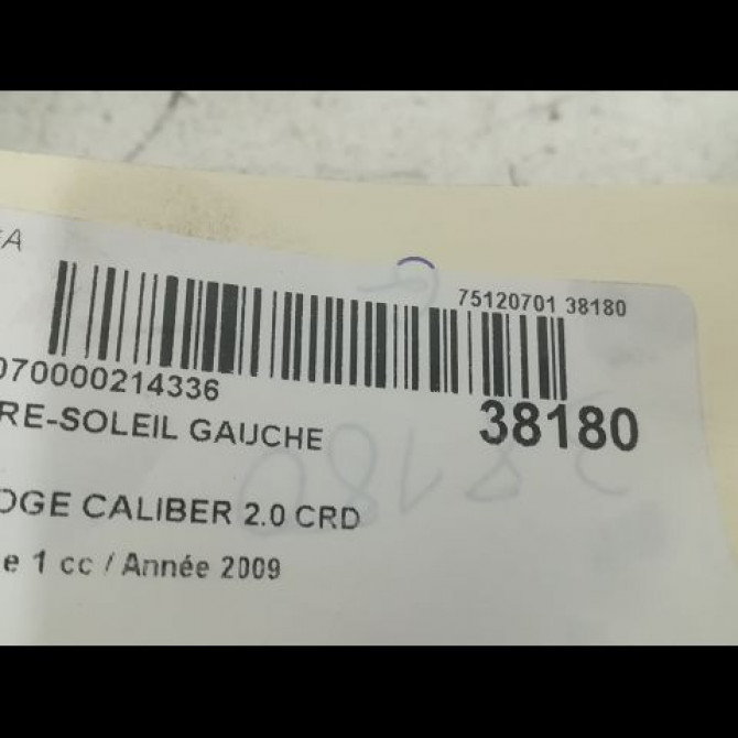 Pare-soleil gauche occasion DODGE CALIBER Phase 1 06-2006->... 2.0 CRD 3