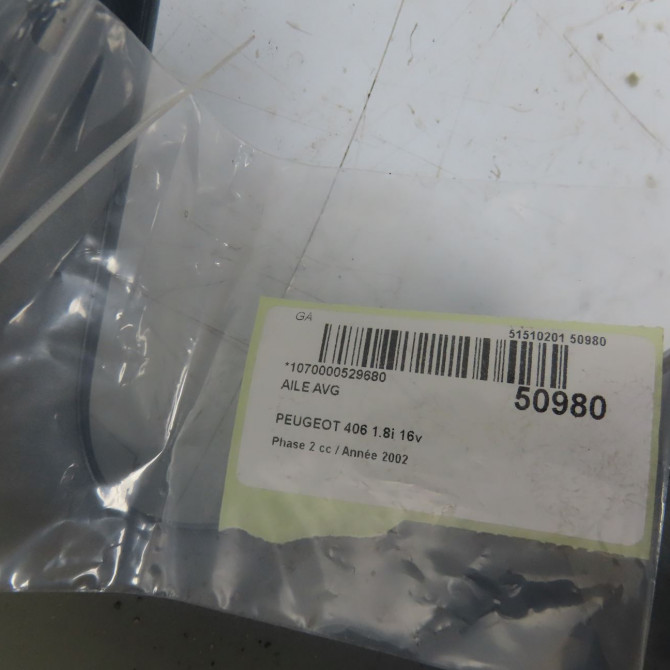 Aile avant gauche occasion PEUGEOT 406 Phase 2 04-1999->04-2004 1.8i 16v 7840J8 5