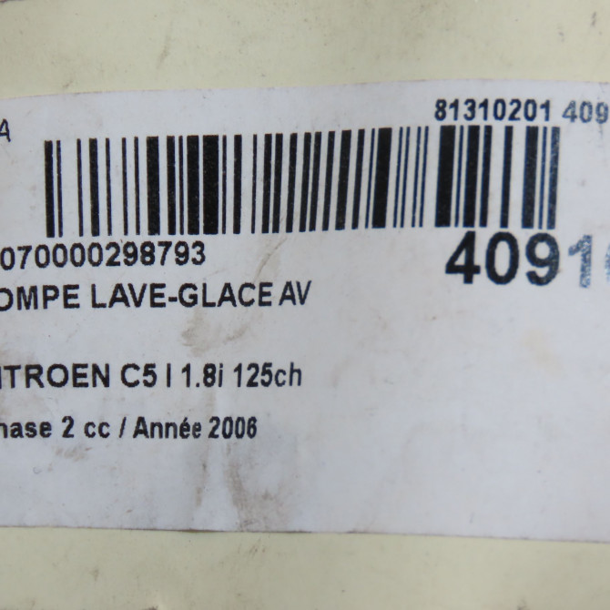 Pompe lave-glace avant occasion CITROEN C5 I Phase 2 09-2004->06-2008 1.8i 125ch 643475 5