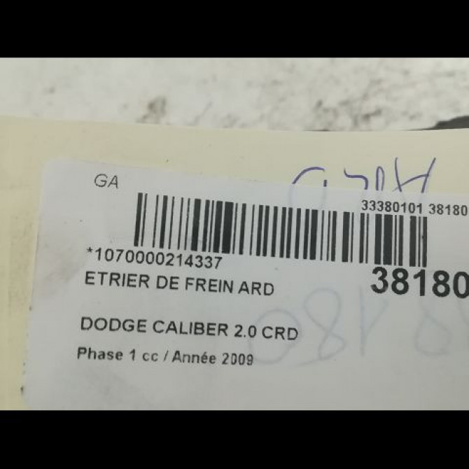 Etrier de frein arrière droit occasion DODGE CALIBER Phase 1 06-2006->... 2.0 CRD 3