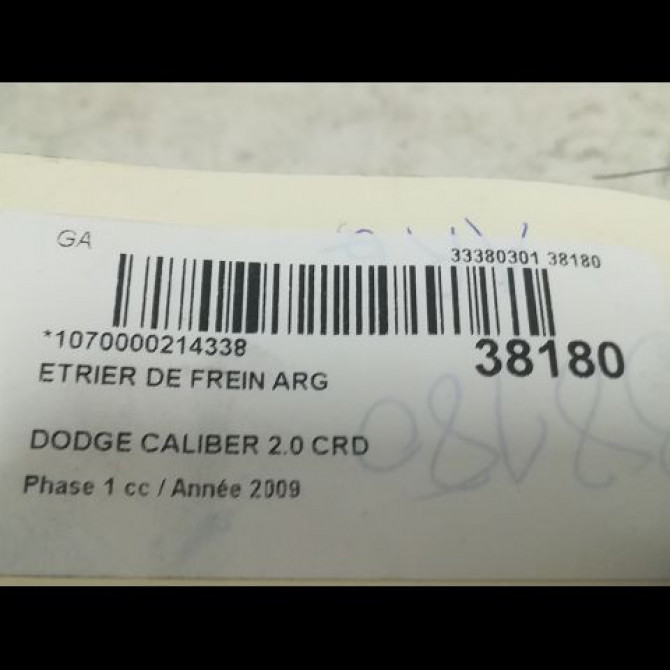 Etrier de frein arrière gauche occasion DODGE CALIBER Phase 1 06-2006->... 2.0 CRD 3