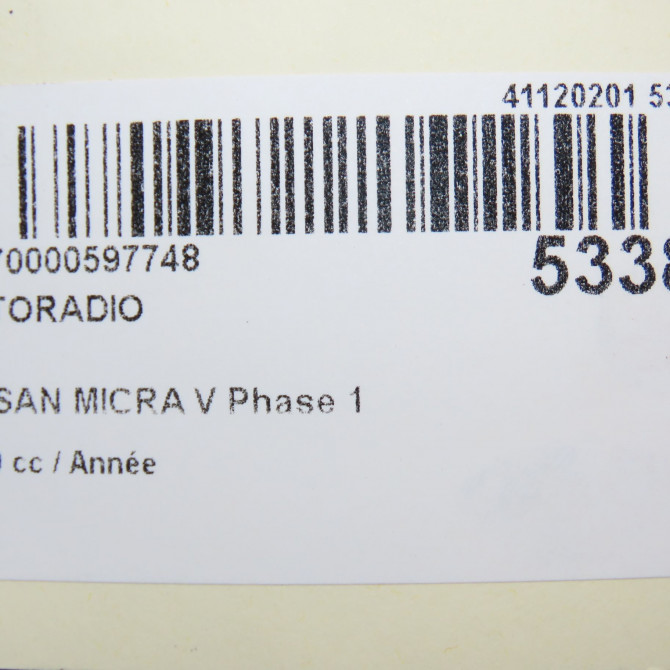 Autoradio occasion NISSAN MICRA V Phase 1 02-2017->... 259755FA5A 5