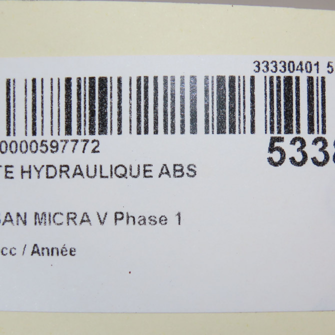 Unité hydraulique ABS occasion NISSAN MICRA V Phase 1 02-2017->... 476605FP0B 6
